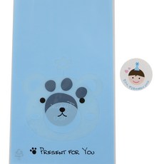 動物信封包裝袋 小熊圖案 100入+男孩貼紙 100入, 1套