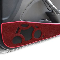 BORN TO ROAD Noblesse 車門防踢墊 第1排 + 第2排 + 酒紅色布料 + 紅色線條 + DUB 紙質芳香劑, 賓士, W211 E-Class 轎車 2005~2009年