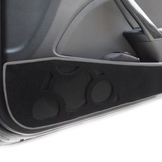 BORN TO ROAD Noblesse 車門防踢墊 第1排 + 第2排 黑色布料 灰色線條 + DUB 紙質芳香劑, 現代汽車, EF Sonata (99~00年)