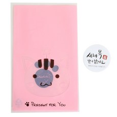 황씨네도시락 비접착 애니멀 봉투 고양이 100p + 새해복스티커 캘리 100p, 1세트