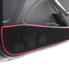 BORN TO ROAD Noblesse 車門防踢墊 第1排 + 第2排 + 黑色布料 + 紅色線條 + DUB 紙質芳香劑, Grandeur XG 1998~2005年 (第2排車門有燈)