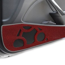 BORN TO ROAD Noblesse 車門防踢墊 第1排 + 第2排 + 酒紅色布料 + 灰色線條 + DUB 紙質芳香劑, 日產, Cube 2009~13年 (3代)