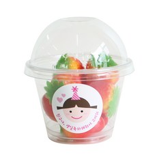 에이치씨엔 투명머핀컵 소 돔뚜껑 50p + 스티커 고깔걸 50p, 1세트