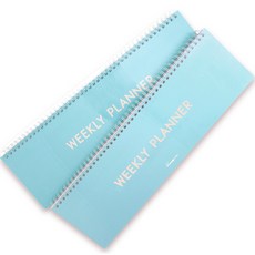 2Youngdesign 線圈字母印花每週計劃本 2入, 天藍色