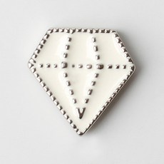 時尚造型鑽石鈕扣 13mm, 白銀色, 100個