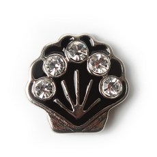 패션포인트 무궁화 단추 13mm, 블랙실버, 100개입