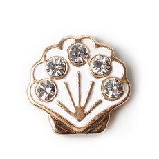 패션포인트 무궁화 단추 13mm, 화이트골드, 100개입