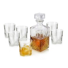 Bormioli Rocco Selecta 威士忌酒具7件組, 1套, 醒酒器 + 威士忌杯 6入
