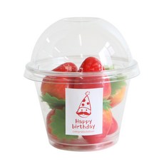 에이치씨엔 투명머핀컵 소 돔뚜껑 50p + 스티커 고깔사각 레드 25p + 화이트 25p, 1세트