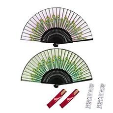 孔雀摺扇組合 Y10 隨機出貨, 2套