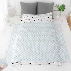 BEAUTE HOUSE 人造絲厚磅墊 14盎司一體成形午睡被 含超細纖維枕芯, 點點藍