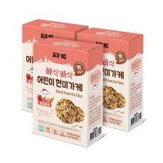 엘빈즈 바삭바삭 어린이 현미가케 빨강마을, 새우 + 당근 + 자색고구마 + 파프리카 혼합맛, 28g, 3개
