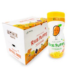 짱죽 헬로 버블 라이스 퍼프 유아 간식, 망고맛, 6개입