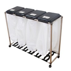 마이티 분리수거함 4단, 블랙, 1개