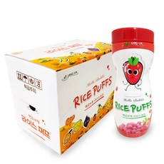 짱죽 헬로 버블 라이스 퍼프 유아 간식, 딸기맛, 6개