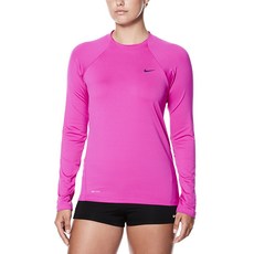 나이키 여성용 솔리드 롱 슬리브 래쉬가드