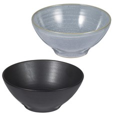 공기 이선철 국그릇, 스카이블루, 블랙, 2개입