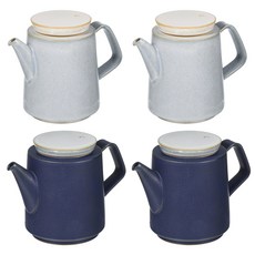 復古陶瓷茶壺 M號 天藍色 2入+深藍色 2入, 混色