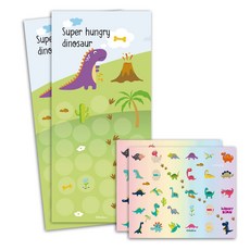 mellow 恐龍造型讚美貼紙, Super Hungry Dinosaur, 2組