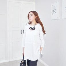 이얀 임산부 단정하게 코튼블라우스