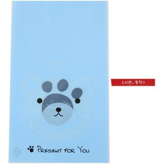 小熊圖案包裝袋 100入+韓文字樣紅色貼紙 100入, 1套