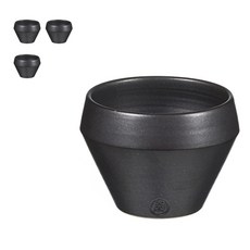 공기이선철 찻잔 각진형, 블랙, 4개입