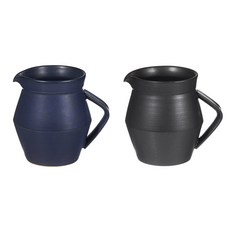 空氣李善哲牛奶瓶茶壺 2入, 深藍色, 黑色