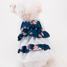 슈퍼식스 반려동물 꽃무늬패턴 원피스, 핑크꽃, 1개