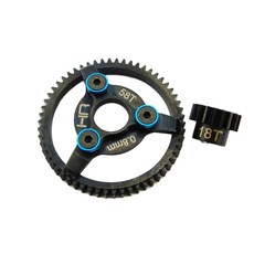 hot-racing STE258 鋼小齒輪和正齒輪 18t+58t 32p 2p 套組, BK, 1套