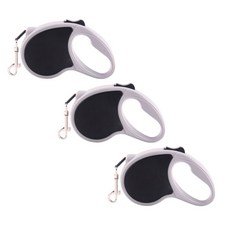 펫나인 반려동물 비비드컬러 반사광 자동줄 3p, 블랙