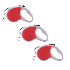 펫나인 반려동물 비비드컬러 반사광 자동줄 3p, 레드