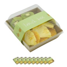 도나앤데코 샌드위치용기 정사각 크라프트 10p + 연두오렌지띠지 10p, 1세트