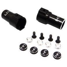 hot-racing 黑色鋁製後軸鎖止 Scx 10 1PR 14p 套組, BK, 1套