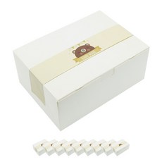 Donna&deco 一鍵式餐盒 白色 大 10p + 手工熊 黃色腰封 10p, 1套