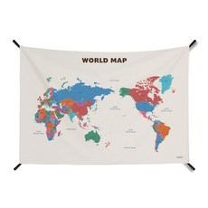 abundance 世界地圖布藝掛毯 GM 423004, 1個