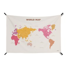 abundance 世界地圖織物掛毯 GM 423007, 1個