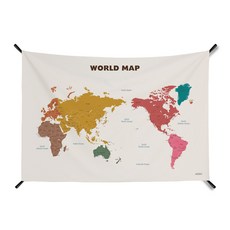 abundance 世界地圖印花掛布 GM423006, 1個