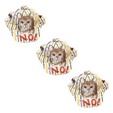 펫나인 반려동물 냥이패턴 야구모자, 옐로우, 3개