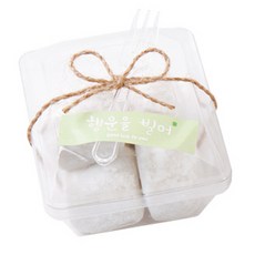 봄91 투명 디저트 케이스 10 x 9 x 6 cm D-128 8p + BOM 파스텔 행운을빌어 4종 직사각 스티커 8p + TY 세발 미니포크 투명 8p + 마끈 3m 2p, 1세트