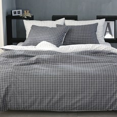 gBEDDING 簡約格紋系列30支柔棉被套+枕套組