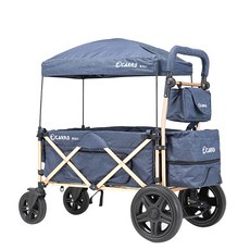 까로 디럭스형 유아 웨건 유모차 골드프레임 W501, 데님네이비