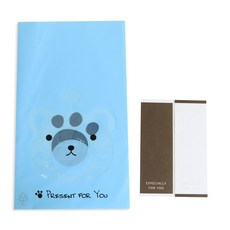 小熊印花文件夾 100入+長方形貼紙 白色 50入+棕色 50入, 1套