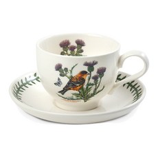 PORTmeIRION 波特玫琳恩 美洲鳥T型咖啡杯 + 杯碟, 金翅雀, 1套