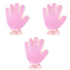 에이프릴16 반려동물 오른손용 손바닥 마사지 브러쉬 23 x 18 cm, 핑크, 3개