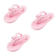 에이프릴16 반려동물 슬리퍼형 로프 장난감 17~19 x 8 cm, 핑크, 3개