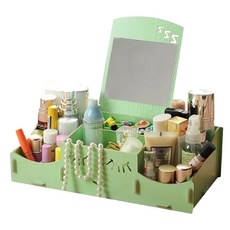 해피트레이딩 슬립 화장대 화장품정리대, 그린, 1개