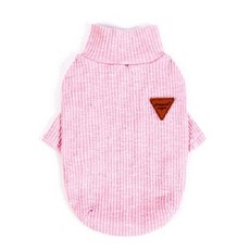 Kkamangko 羅紋寵物狗T恤, 粉紅色
