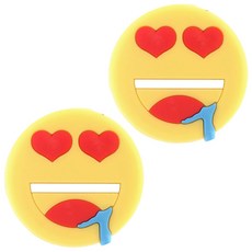 비쉐르 이모지 브래킷 실리콘 스마트폰 홀더, 하트, 2개입