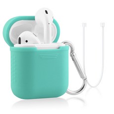 VICHELLE 多重保護 AirPods 掛繩矽膠保護殼, 單一商品, 薄荷綠