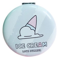 슈퍼식스 라운드 접이식 휴대용 양면 뷰티 거울, 녹은 콘, 1개